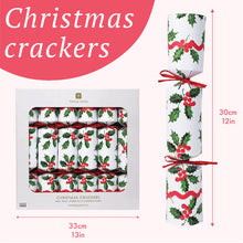 Lade das Bild in den Galerie-Viewer, Holly White Christmas Crackers - 6 Pack