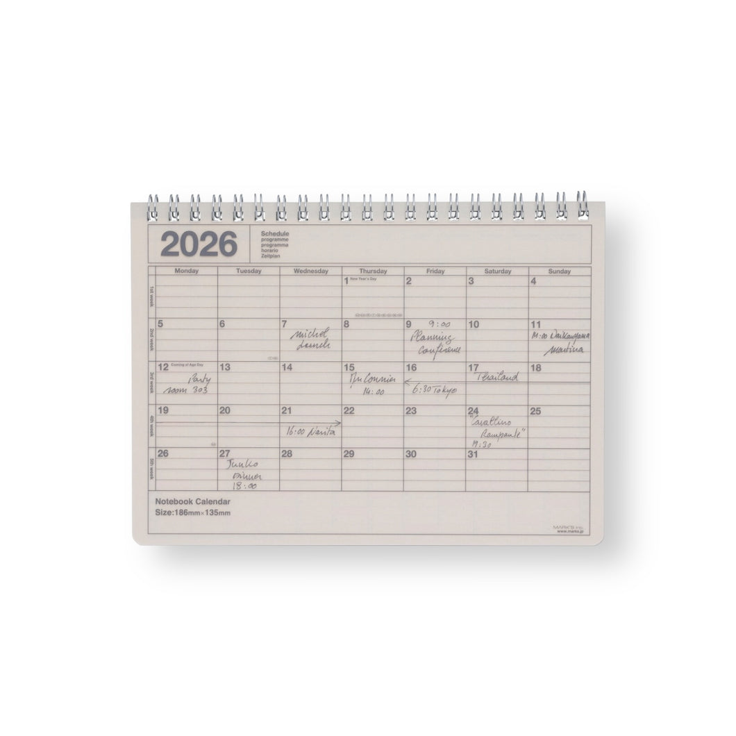 MARK'S 2026 - Notebook Calendar S Ivory