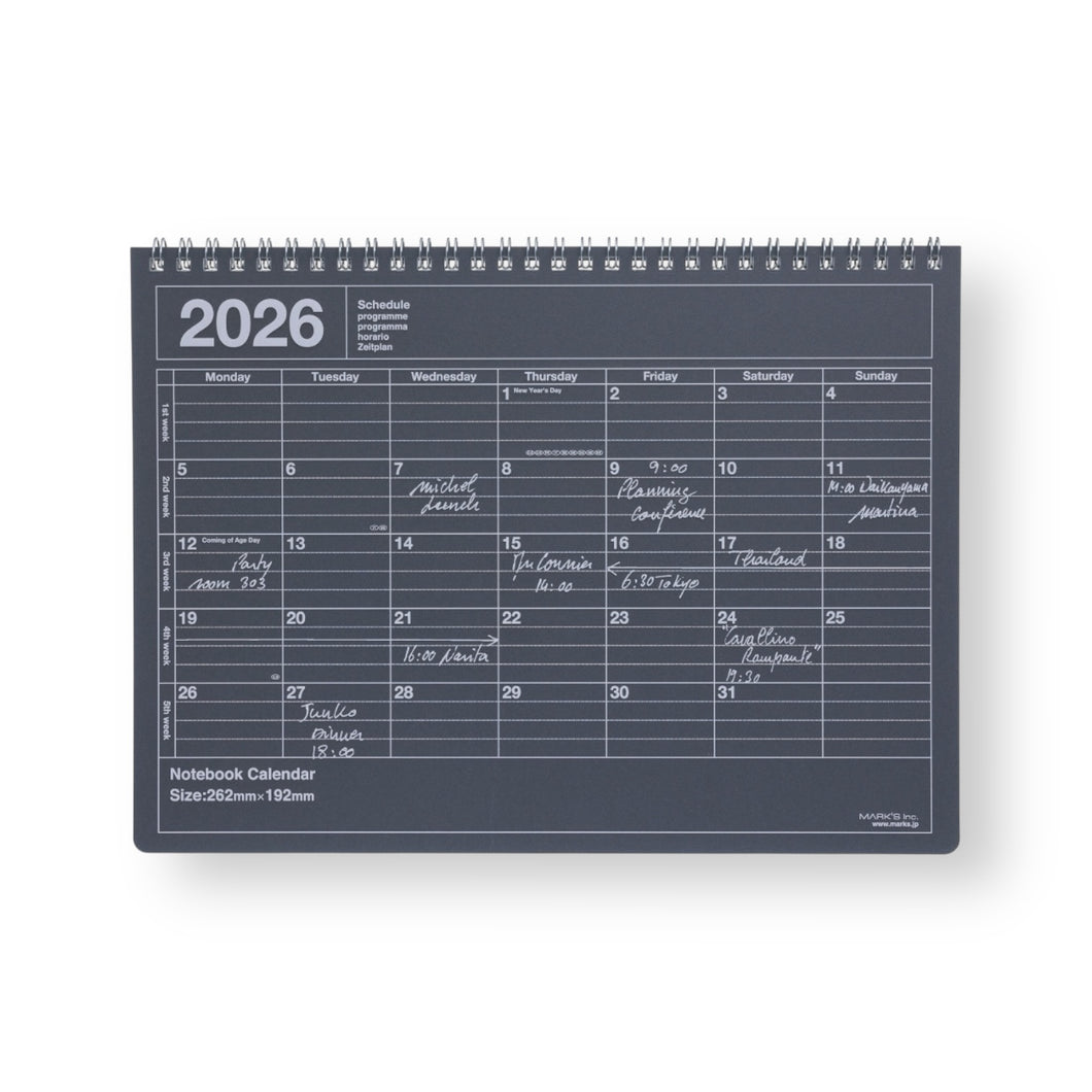 MARK'S 2026 - Notebook Calendar M Black