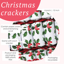 Lade das Bild in den Galerie-Viewer, Holly White Christmas Crackers - 6 Pack
