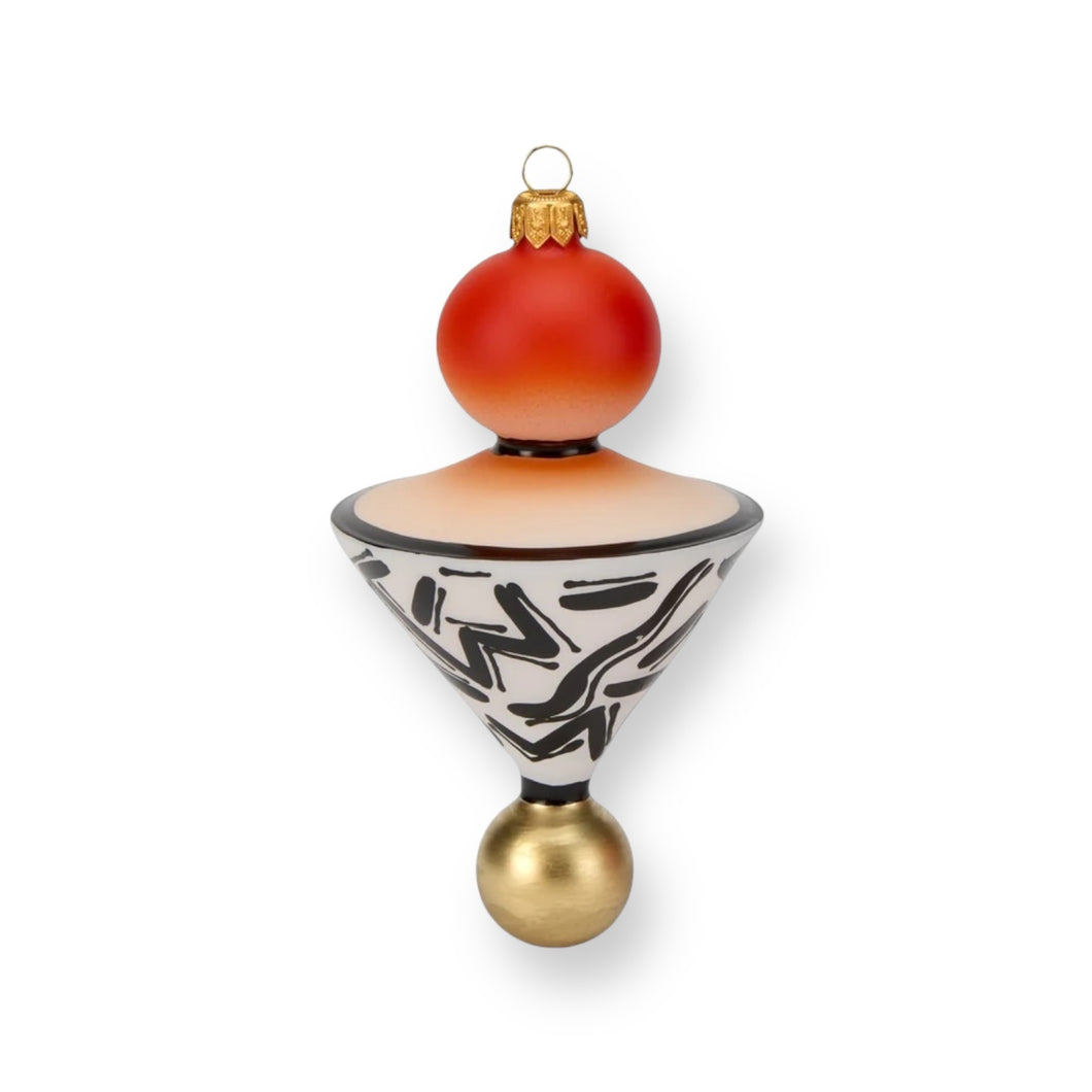 Surreal Glass Holiday Ornaments (red/gold)