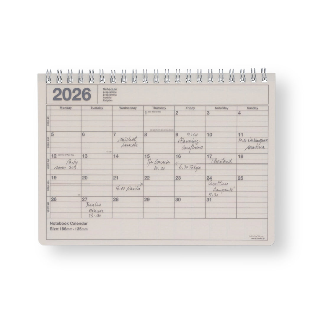MARK'S 2026 - Notebook Calendar M Ivory