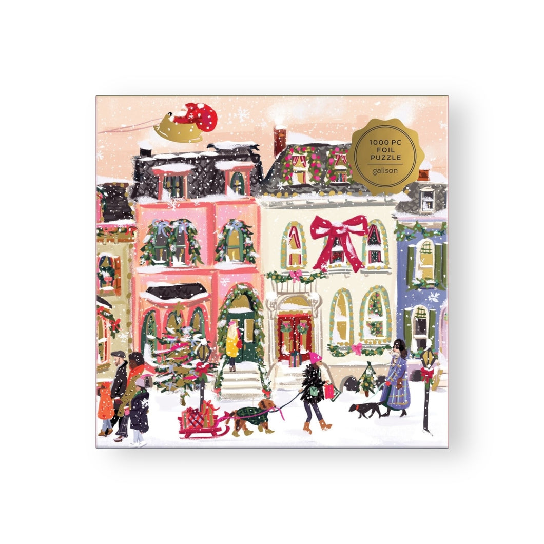 Snowfall on Main Street - 1000 Piece Foil Puzzle