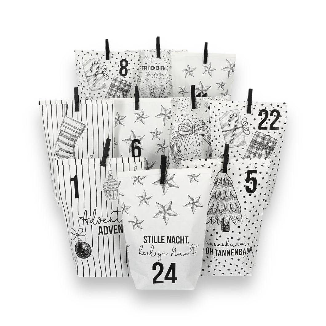 Adventskalender bedruckte Tüten