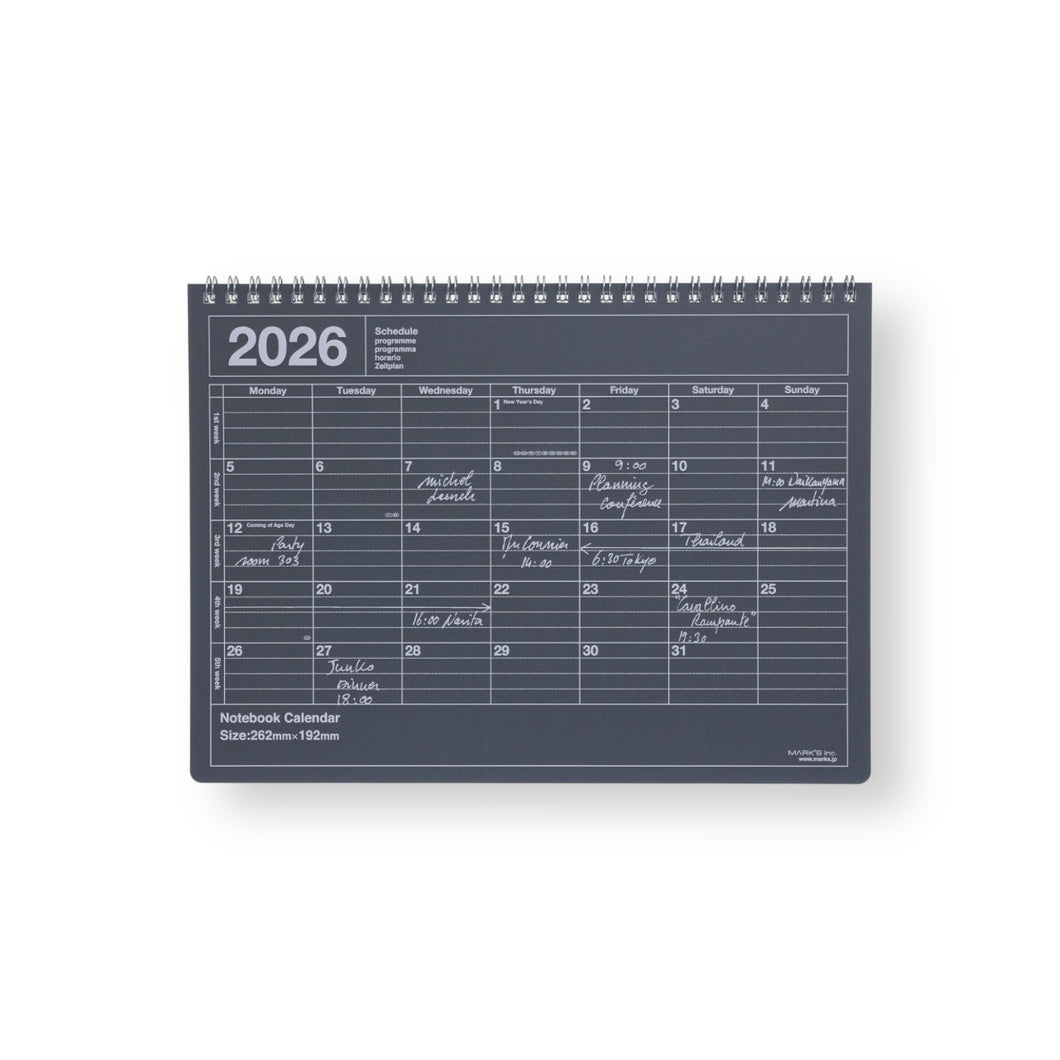 MARK'S 2026 - Notebook Calendar S Black