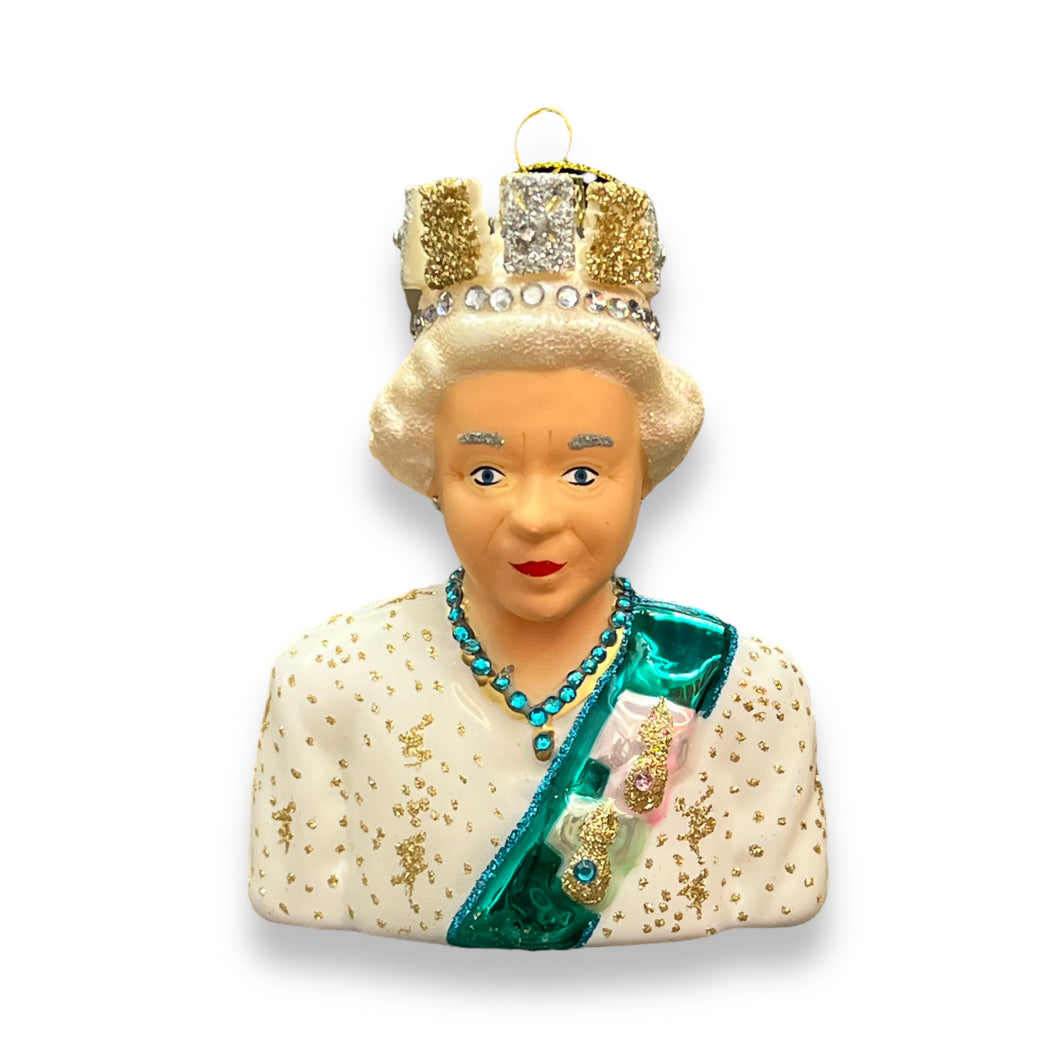Queen Elizabeth - Blown Glass Christmas Ornament