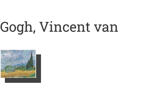 Postkarte von Gogh, Vincent van: Weizenfeld mit Cypressen, 1889