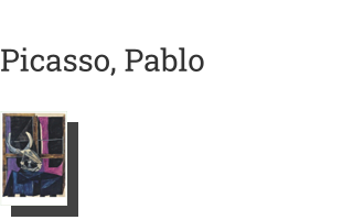 Postkarte von Picasso, Pablo: Stillleben mit Stierschädel, 1942