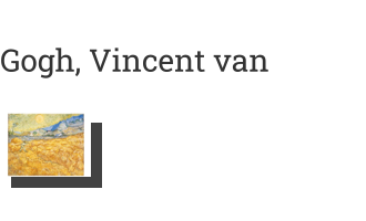 Postkarte von Gogh, Vincent van: Die Ernte, Kornfeld mit Schnitter, 1889