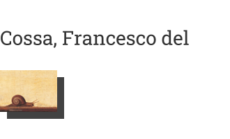 Postkarte von Cossa, Francesco del: Verkündigung (Detail)