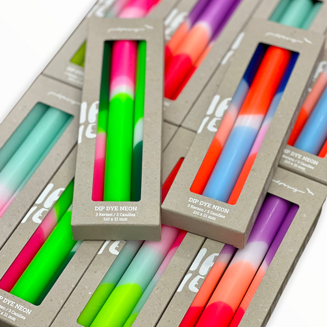 Dip Dye Neon - Kerzen-Set