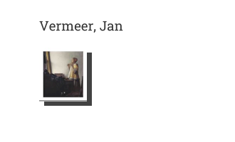 Postkarte von Vermeer, Jan: Junge Dame mit Perlenhalsband